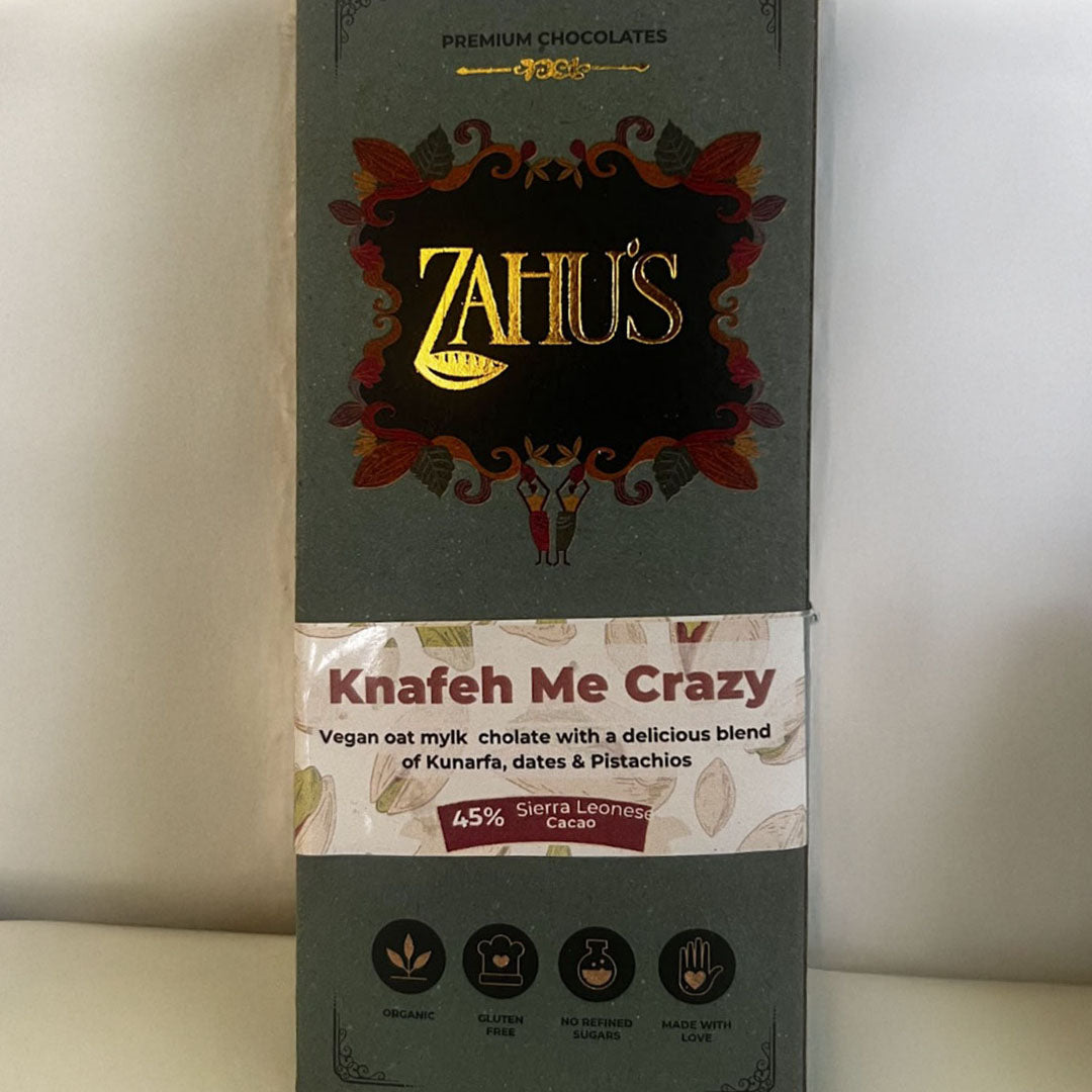 Knafeh me crazy - milk chocolate with pistachio, date paste and kunafa
