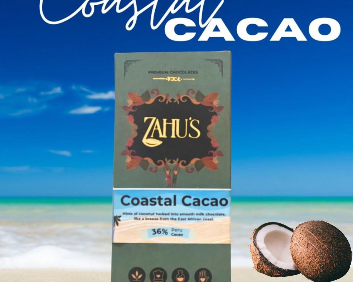 Coastal Cacao - 36% Milk Chocolate with Coconut – Zahu’s Cacao Labs