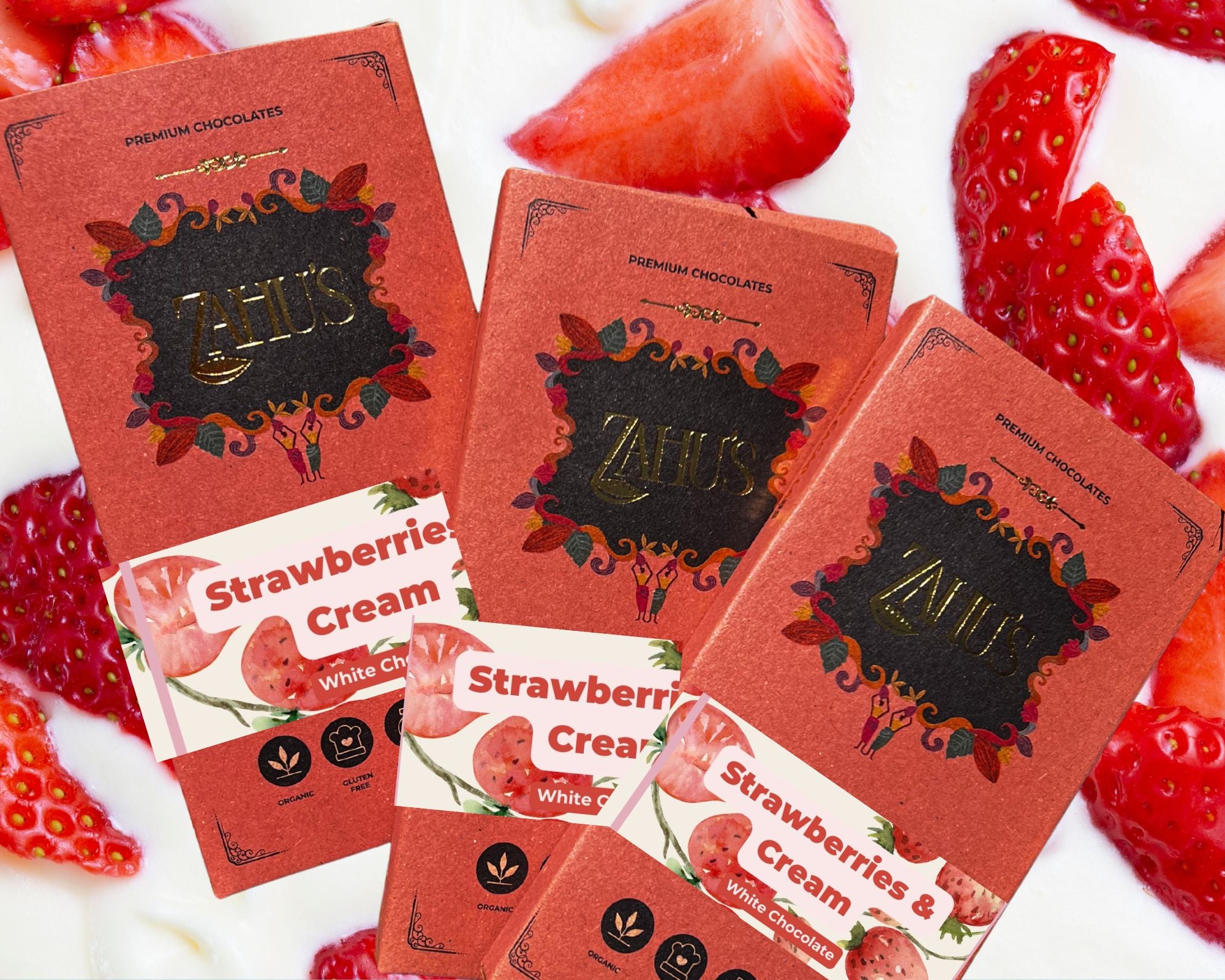 Strawberries & Cream - White Chocolate – Zahu’s Cacao Labs